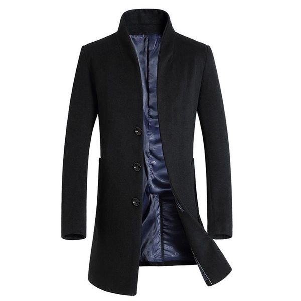 men's wool & blends autumn winter men casual coat thicken woolen trench business male slim classic overcoat medium long jackets, Black
men's wool & blends autumn winter men casual coat thicken woolen trench business male slim classic overcoat medium long jackets, Black