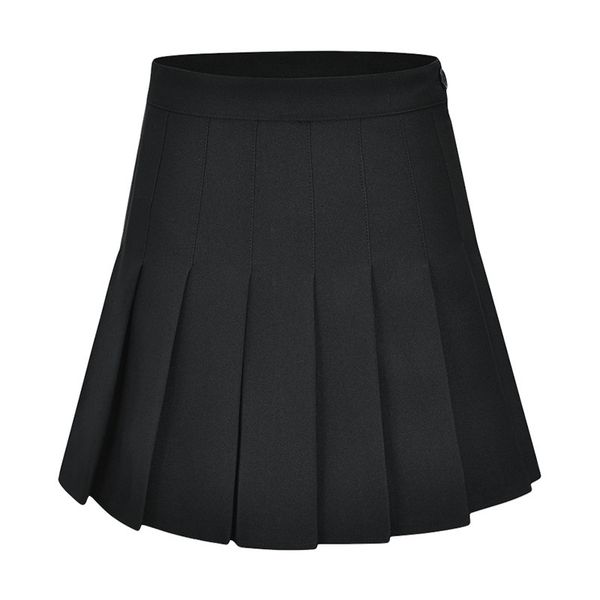 skirt pleated wind tennis a-line pengpeng high waist college student lady, Black
