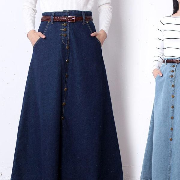 fashion long mid calf women skirt a line spring and autumn cotton single breasted s 2xl jeans, Black
fashion long mid calf women skirt a line spring and autumn cotton single breasted s 2xl jeans, Black