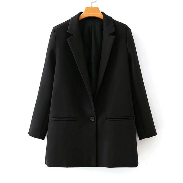 single button women blazer coat autumn casual office ladies outwear streetwear female black jacket 2021 women's suits & blazers, White;black
single button women blazer coat autumn casual office ladies outwear streetwear female black jacket 2021 women's suits & blazers, White;black