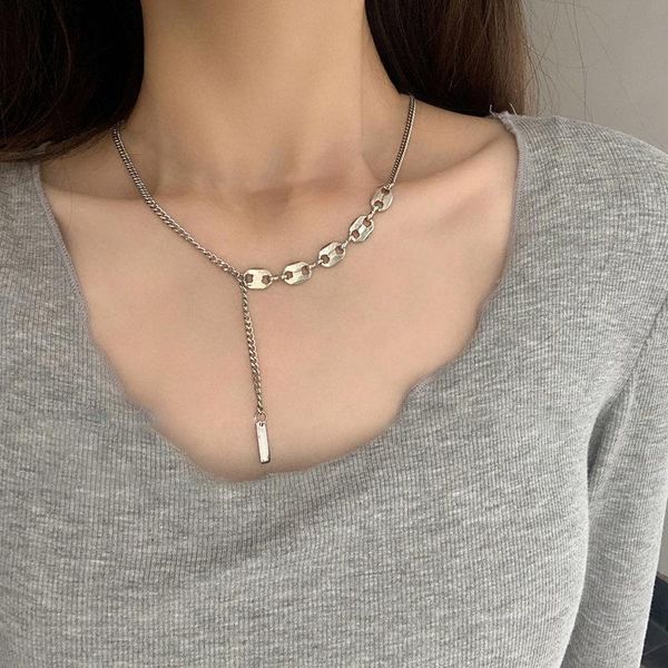 chains aesthetic necklace for women 2021 trend fashion korean style hip hop clavicle men's neck chain choker jewlery wholesale, Silver
chains aesthetic necklace for women 2021 trend fashion korean style hip hop clavicle men's neck chain choker jewlery wholesale, Silver