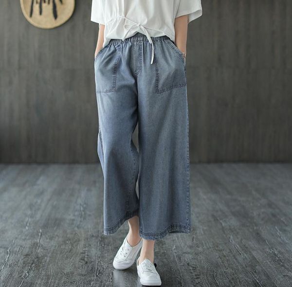 women's jeans summer retro women elastic waist loose all-match denim trousers 2021 female casual pocket vintage pants, Blue
women's jeans summer retro women elastic waist loose all-match denim trousers 2021 female casual pocket vintage pants, Blue