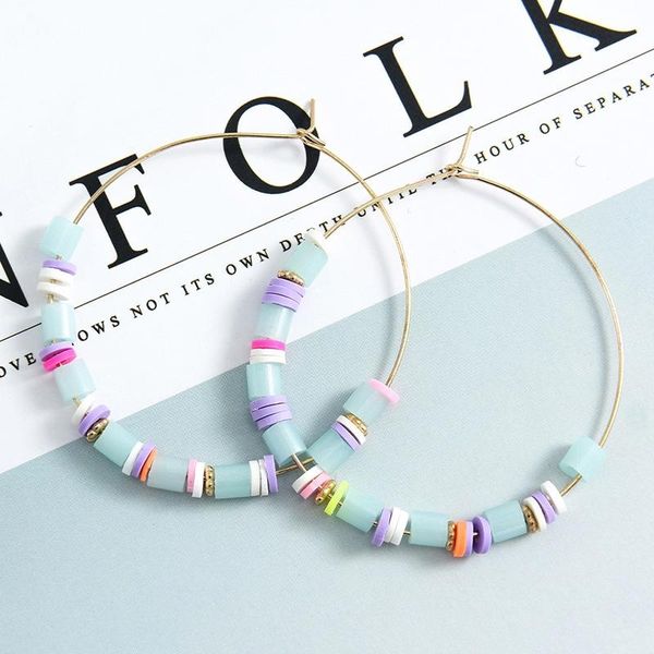 hoop & huggie national blue pink beaded bohemia earrings for girls, Golden;silver
hoop & huggie national blue pink beaded bohemia earrings for girls, Golden;silver