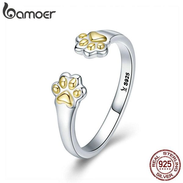 cluster rings bamoer authentic 925 sterling silver animal footprints open size adjustable finger for women party wedding jewelry scr430, Golden;silver
cluster rings bamoer authentic 925 sterling silver animal footprints open size adjustable finger for women party wedding jewelry scr430, Golden;silver