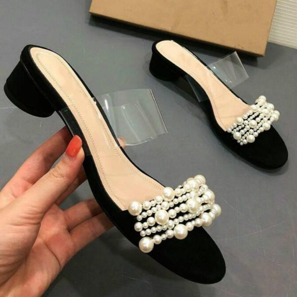 open toe women shoes 2021 summer pearl transparent round head thick mid-heel female slippers outside black woman slides
open toe women shoes 2021 summer pearl transparent round head thick mid-heel female slippers outside black woman slides