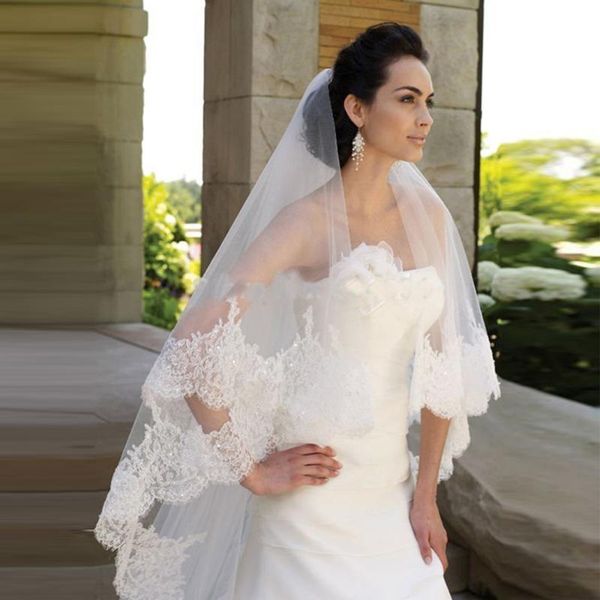 bridal veils 3 meters two layers lace edge with comb long wedding veil cathedral white ivory accessories, Black
bridal veils 3 meters two layers lace edge with comb long wedding veil cathedral white ivory accessories, Black