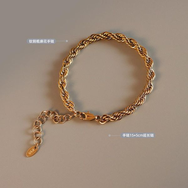 link, chain sell 316l stainless steel gold silver plated twisted bracelet for women vintage trendy jewelry, Black
link, chain sell 316l stainless steel gold silver plated twisted bracelet for women vintage trendy jewelry, Black