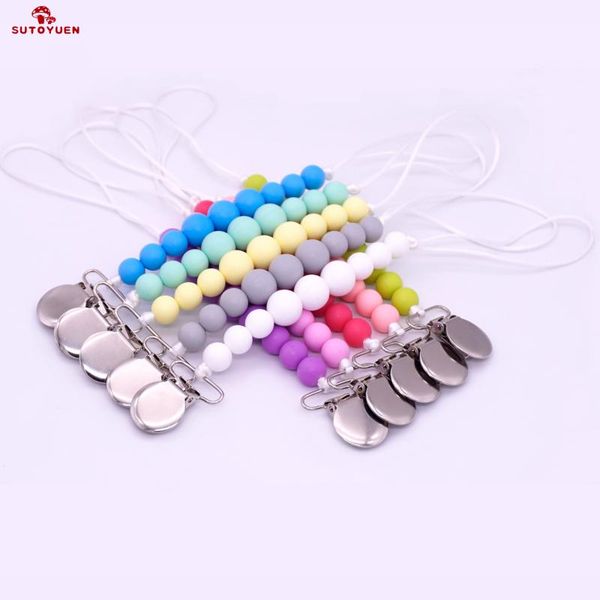 pacifiers# silicone beads baby pacifier chain dummy clips personalised colorful diy clip holder teething soother chew toy
pacifiers# silicone beads baby pacifier chain dummy clips personalised colorful diy clip holder teething soother chew toy