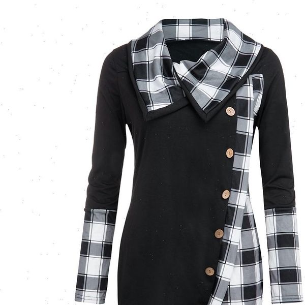 large size clothing plaid womens shirts long sleeve turtleneck tartan tunic sweatshirt pullover, White
large size clothing plaid womens shirts long sleeve turtleneck tartan tunic sweatshirt pullover, White