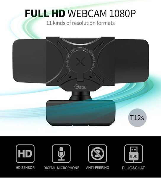 webcams t12s usb 2.0 computer camera 1080p video record hd webcam web with microphone for pc laptop
webcams t12s usb 2.0 computer camera 1080p video record hd webcam web with microphone for pc laptop