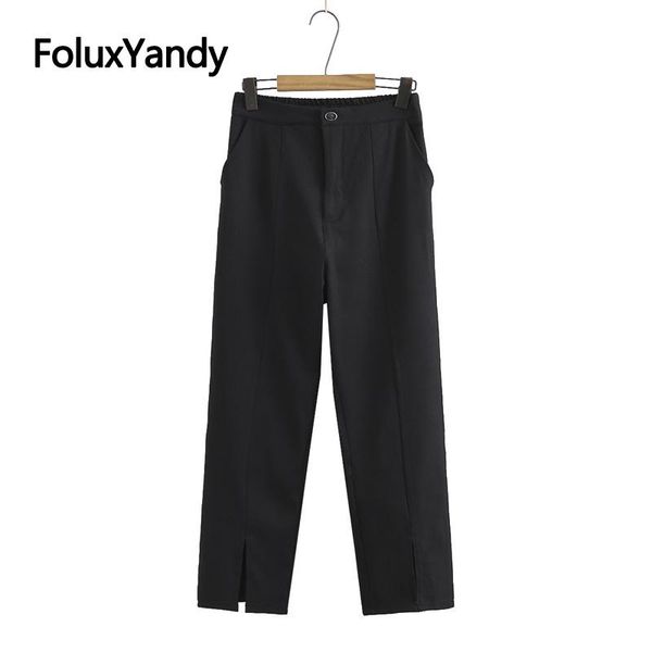 women's pants & capris high waist black trousers casual loose women plus size kkfy5427, Black;white
women's pants & capris high waist black trousers casual loose women plus size kkfy5427, Black;white