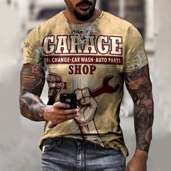 wrench printing men's 3d printing t-shirt visual impact party punk gothic round neck american muscle short sleeves, White;black 
wrench printing men's 3d printing t-shirt visual impact party punk gothic round neck american muscle short sleeves, White;black