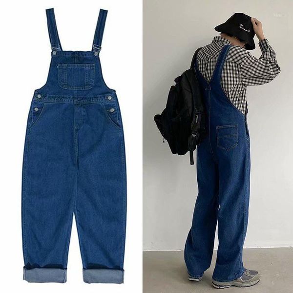 men's jeans 2021 korean blue casual loose straight straps denim rompers with pocket men jumpsuit long pants
men's jeans 2021 korean blue casual loose straight straps denim rompers with pocket men jumpsuit long pants