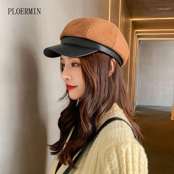 wool octagonal hats for women winter autumn hat ladies fashion leather stitching beret cap female sboy caps berets, Blue;gray
wool octagonal hats for women winter autumn hat ladies fashion leather stitching beret cap female sboy caps berets, Blue;gray