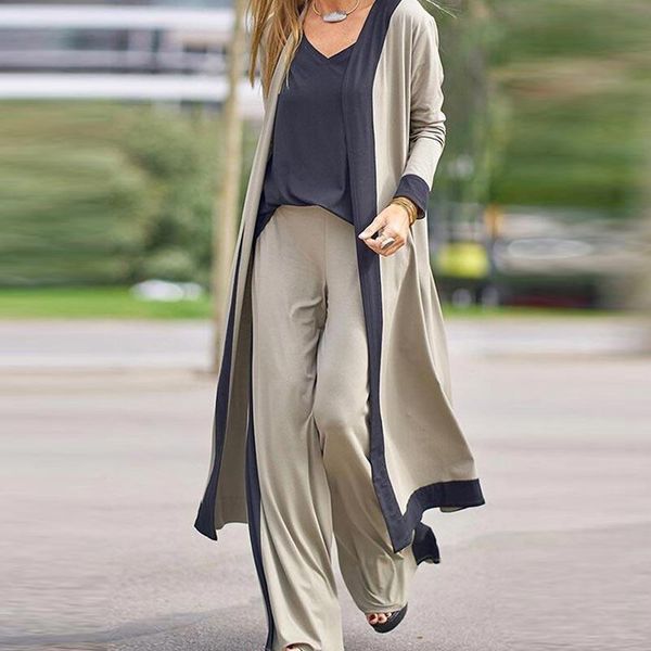 women's two piece pants elegant office lady three set vintage v neck vest cardigan long suit patchwork outfits female autumn, White
women's two piece pants elegant office lady three set vintage v neck vest cardigan long suit patchwork outfits female autumn, White