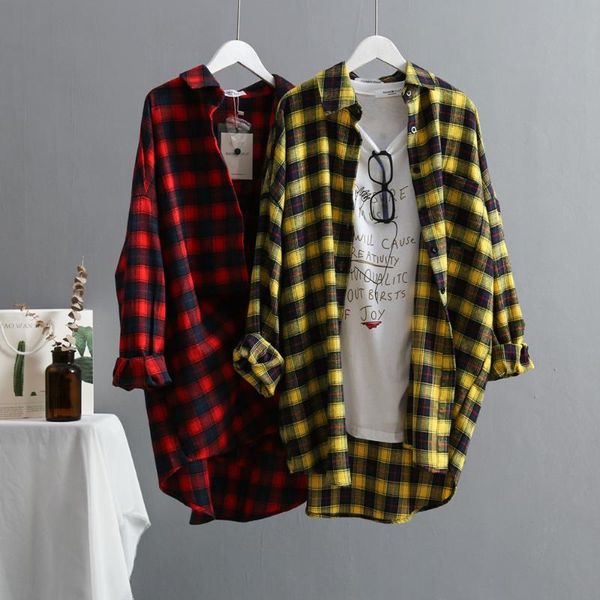 women's blouses & shirts womens casual plaid loose fashion turn-down collar long sleeve blouse korean woman clothes lady wear sw-034, White
women's blouses & shirts womens casual plaid loose fashion turn-down collar long sleeve blouse korean woman clothes lady wear sw-034, White