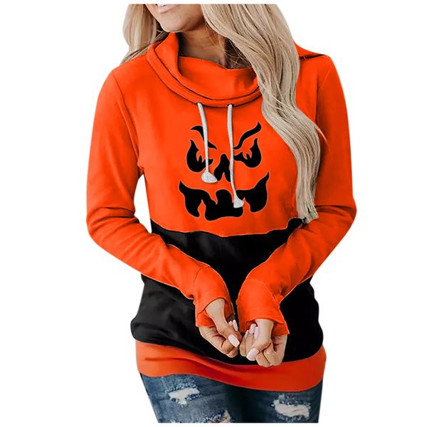 halloween printed women's hoodie ladies comfortable loose party holiday show long sleeve, Black
halloween printed women's hoodie ladies comfortable loose party holiday show long sleeve, Black