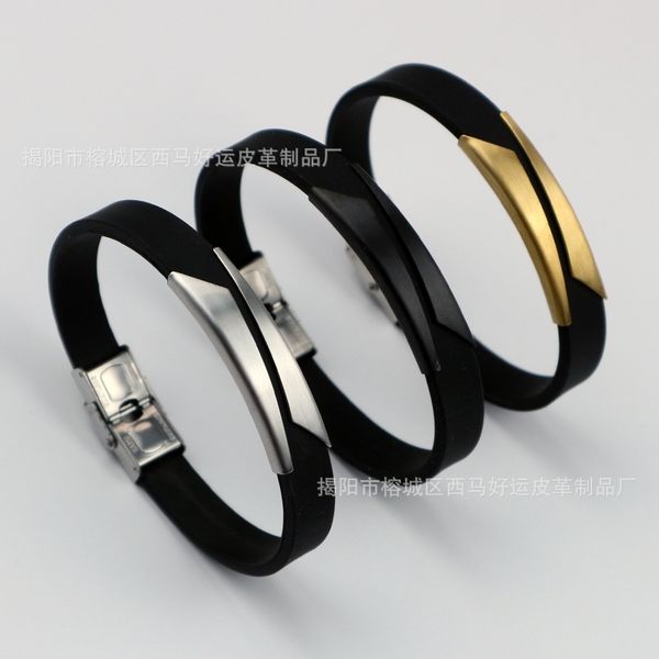 stainless steel silicone leather lovers bracelet men's fashion bracelet jewelry popular gifts, Black
stainless steel silicone leather lovers bracelet men's fashion bracelet jewelry popular gifts, Black