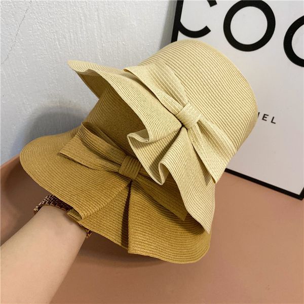 simple and elegant bow fisherman's women's summer french style classic temperament big edge straw hat traveling beach hat, Yellow
simple and elegant bow fisherman's women's summer french style classic temperament big edge straw hat traveling beach hat, Yellow