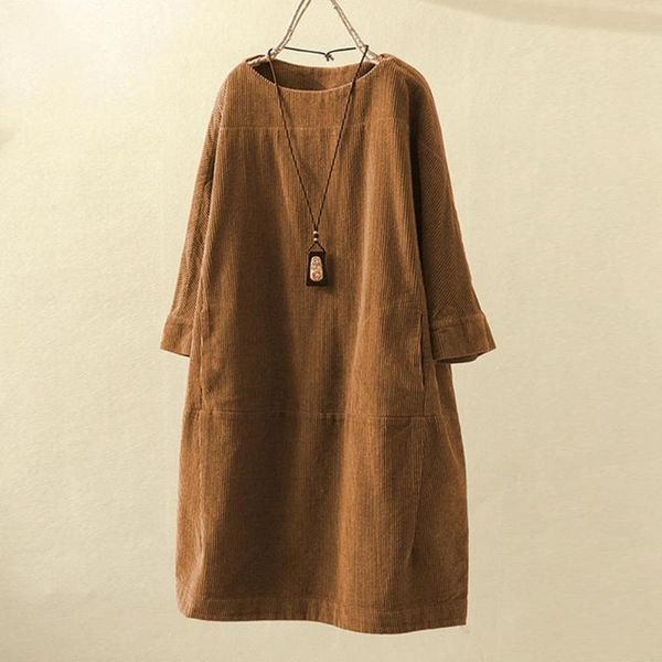 casual dresses 8 colors plus size women vintage solid long sleeve corduroy dress with pockets o-neck loose for ladies streetwear, Black;gray
casual dresses 8 colors plus size women vintage solid long sleeve corduroy dress with pockets o-neck loose for ladies streetwear, Black;gray