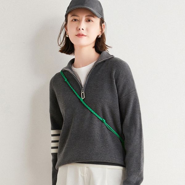 collar semi stand zipper sweater women's pullover loose bottomed shirt spring and autumn long sve four bar bf coat, Black
collar semi stand zipper sweater women's pullover loose bottomed shirt spring and autumn long sve four bar bf coat, Black