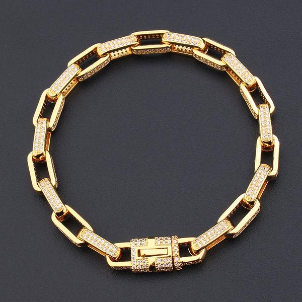 link, chain rope bracelet gold color thick women men twisted braided hip hop jewelry cubic zircon friends gift, Black
link, chain rope bracelet gold color thick women men twisted braided hip hop jewelry cubic zircon friends gift, Black
