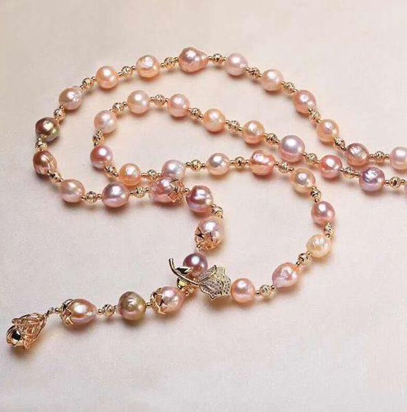 chains artificial farming real pearl necklace rose baroque long sweater chain high-end gold injection women jewelry, Silver
chains artificial farming real pearl necklace rose baroque long sweater chain high-end gold injection women jewelry, Silver