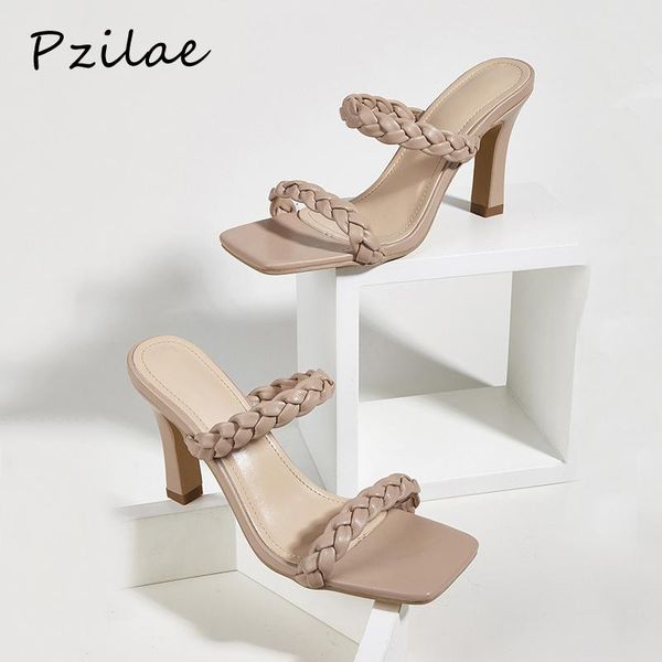 pzilae slippers women 2021 fashion weave woman sandals design square toe slides high heels summer shoes plus size 41 apricot, Black
pzilae slippers women 2021 fashion weave woman sandals design square toe slides high heels summer shoes plus size 41 apricot, Black