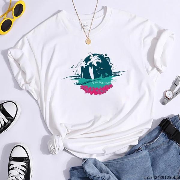 women's t-shirt in the tolk printing woman t shirt retro style oversize summer crewneck fashion, White
women's t-shirt in the tolk printing woman t shirt retro style oversize summer crewneck fashion, White