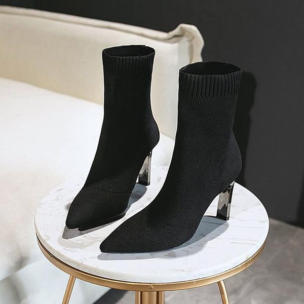 boots women's square heel ankle fashion pointed toe ladies slip on knitting women flat shoes casual female footwear 2021, Black
boots women's square heel ankle fashion pointed toe ladies slip on knitting women flat shoes casual female footwear 2021, Black