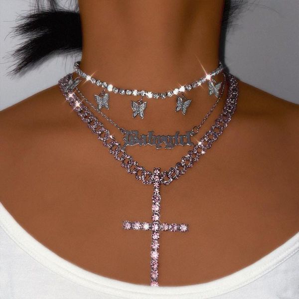 chains flatfoosie multi-layer crystal butterfly pendant necklace for women iced out rhinestone cuban link chain punk jewelry, Silver
chains flatfoosie multi-layer crystal butterfly pendant necklace for women iced out rhinestone cuban link chain punk jewelry, Silver