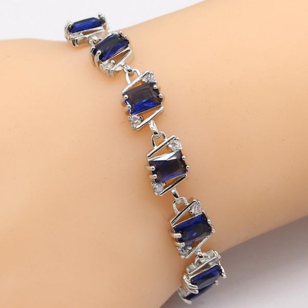 link, chain eiolzj fashion dark blue cubic zirconia bracelets for women length 19cm+3cm female bracelet with white zircon stamp 925 box, Black
link, chain eiolzj fashion dark blue cubic zirconia bracelets for women length 19cm+3cm female bracelet with white zircon stamp 925 box, Black