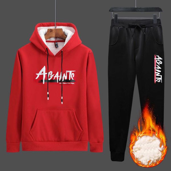 men's tracksuits fleece set winter warm velvet tracksuit thick 2 pieces autumn casual s track suit print hoodie pants 04xa, Gray
men's tracksuits fleece set winter warm velvet tracksuit thick 2 pieces autumn casual s track suit print hoodie pants 04xa, Gray