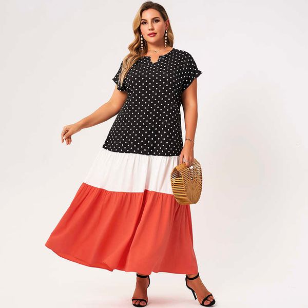 casual dresses summer maxi women 2021 plus size black white coral red patchwork short sleeve dots ruffle hem holiday robes 0w0x, Black;gray
casual dresses summer maxi women 2021 plus size black white coral red patchwork short sleeve dots ruffle hem holiday robes 0w0x, Black;gray