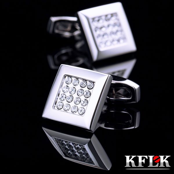 kflk jewelry french shirt cufflink for mens brand crystal cuff link luxury wedding button guests y1130, Silver
kflk jewelry french shirt cufflink for mens brand crystal cuff link luxury wedding button guests y1130, Silver