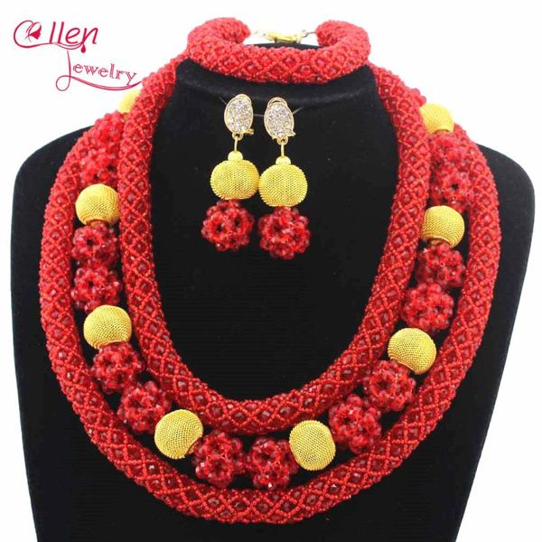 earrings & necklace fashion red african beads jewelry set 3 rows nigerian wedding available in other color w12912, Silver
earrings & necklace fashion red african beads jewelry set 3 rows nigerian wedding available in other color w12912, Silver