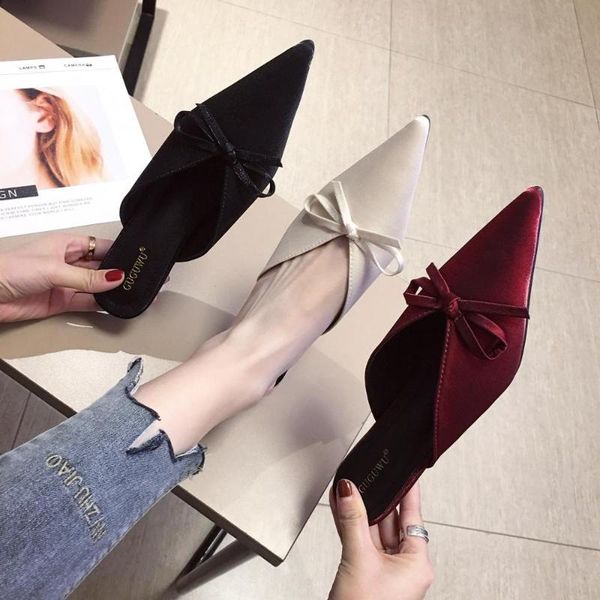 slippers pointed toe mules shoes woman bowknot korean shallow thin low heels slides trendy femme flip flops casual zapatos mujer, Black
slippers pointed toe mules shoes woman bowknot korean shallow thin low heels slides trendy femme flip flops casual zapatos mujer, Black