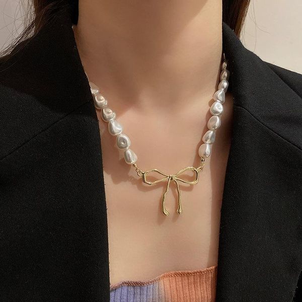 pendant necklaces u-magical statement irregular imitation pearl bowknot necklace for women hollow metal beaded chokers jewelry, Silver
pendant necklaces u-magical statement irregular imitation pearl bowknot necklace for women hollow metal beaded chokers jewelry, Silver