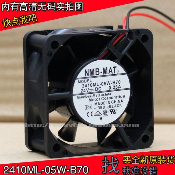 fans & coolings nmb 2410ml-05w-b70 6025 6cm 24v 0.25a two wire double ball cooling fan 60x60x25mm cooler 
fans & coolings nmb 2410ml-05w-b70 6025 6cm 24v 0.25a two wire double ball cooling fan 60x60x25mm cooler