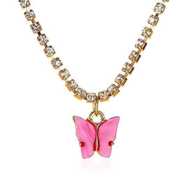 color gold iced out chain necklace women cute butterfly pendant necklaces boho jewelry crystal bijoux femme wedding gift, Silver
color gold iced out chain necklace women cute butterfly pendant necklaces boho jewelry crystal bijoux femme wedding gift, Silver