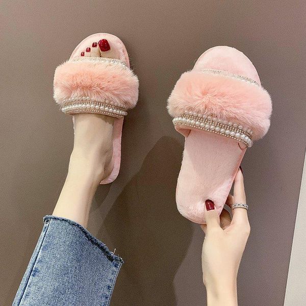 slippers summer women's shoes bead faux fur thick sole flat outside fluffy basic soft comfortable flip-flops, Black
slippers summer women's shoes bead faux fur thick sole flat outside fluffy basic soft comfortable flip-flops, Black