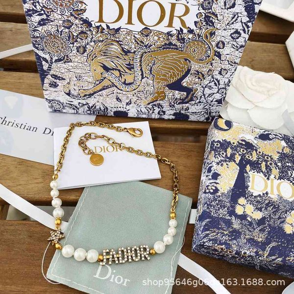 special offer 2021 luxury designer jewelry family's 21-year new style letter pearl full diamond necklace han anran's same summer a, Silver 
special offer 2021 luxury designer jewelry family's 21-year new style letter pearl full diamond necklace han anran's same summer a, Silver