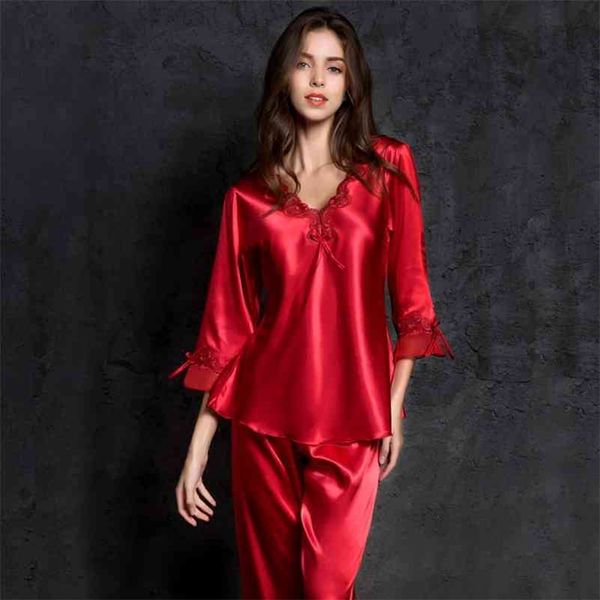 pajama set women female pantsuit women ice silk suit long sleeve silk pajamas thin bud silk sleeping home clothe suit sleepwear 210330, Black;red
pajama set women female pantsuit women ice silk suit long sleeve silk pajamas thin bud silk sleeping home clothe suit sleepwear 210330, Black;red