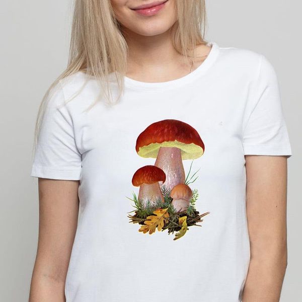 women's t-shirt lovely fashion mushroom girl cartoon graphic printed street students loose couples short sleeves, White
women's t-shirt lovely fashion mushroom girl cartoon graphic printed street students loose couples short sleeves, White
