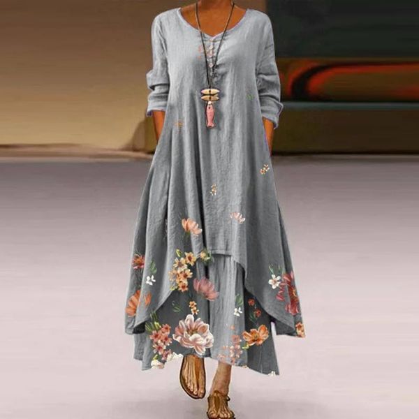 casual dresses long dress women floral print o-neck sleeve irregular loose summer clothes for vestidos#f4, Black;gray
casual dresses long dress women floral print o-neck sleeve irregular loose summer clothes for vestidos#f4, Black;gray