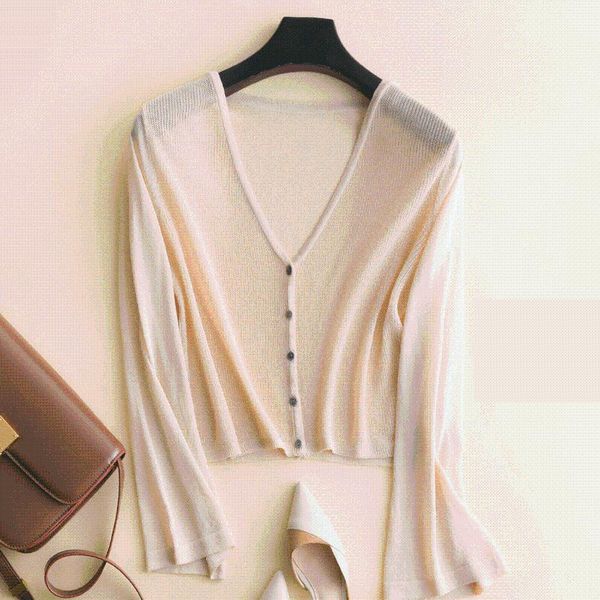 women's knits & tees oversized knitted cardigan women summer thin ice silk flare sleeve coat v neck plus size hallow out sunscreen shor, White
women's knits & tees oversized knitted cardigan women summer thin ice silk flare sleeve coat v neck plus size hallow out sunscreen shor, White