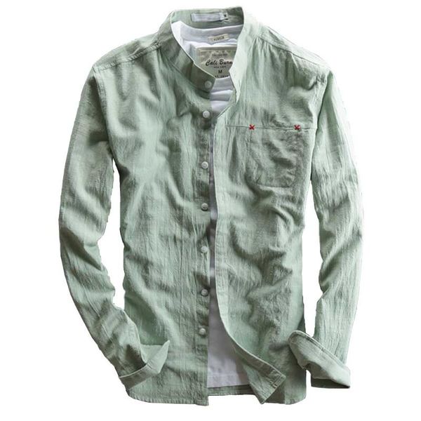 men's casual shirts fashion spring summer linen shirt men leisure long sleeve stand collar slim fitting streetwear male clothing, White;black
men's casual shirts fashion spring summer linen shirt men leisure long sleeve stand collar slim fitting streetwear male clothing, White;black