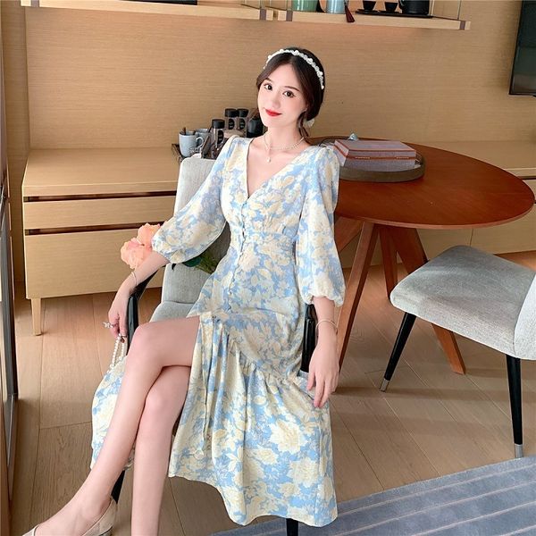 Flower bohemian spring feminine dress long ladies holiday beach dressed in chiffon robe, Black;gray
Flower bohemian spring feminine dress long ladies holiday beach dressed in chiffon robe, Black;gray