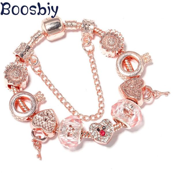 charm bracelets boosbiy style rose gold with crystal glass beads heart key pendant brand for women jewelry, Golden;silver
charm bracelets boosbiy style rose gold with crystal glass beads heart key pendant brand for women jewelry, Golden;silver