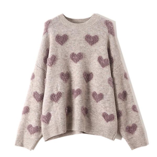 women's sweaters oversize women pullover sweater korean love peach heart loose knit female womens jumper knitted, White;black
women's sweaters oversize women pullover sweater korean love peach heart loose knit female womens jumper knitted, White;black